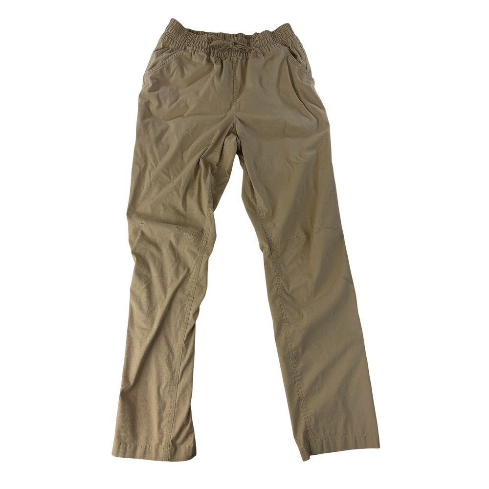 Prana Pants Womens M Palisades Ripstop E-Waist Pull-On Stretch Hiking Khaki Tan